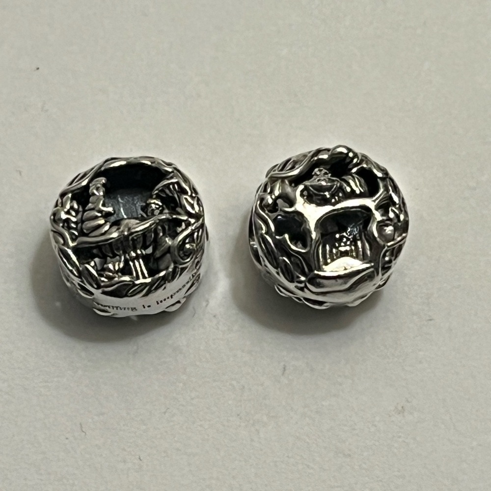 Pandora Alice In Wonderland openwork absolem/cheshire cat charm 100% AUTHENTIC